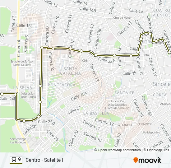 9 Bus Line Map