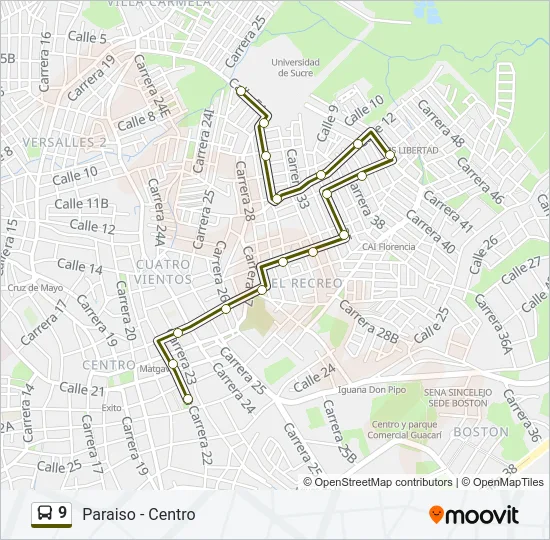 9 Bus Line Map