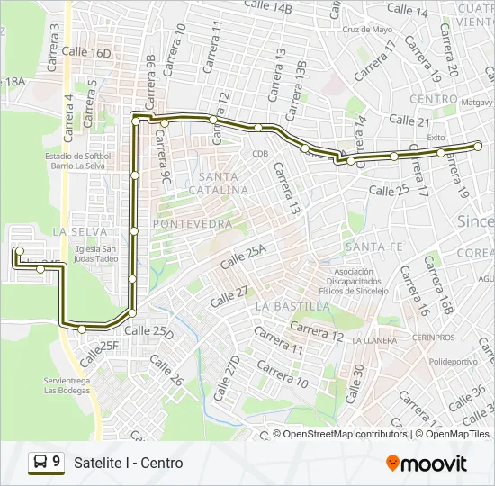 9 Bus Line Map