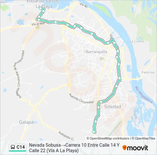 C14 Bus Line Map