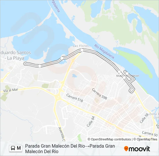 M Bus Line Map
