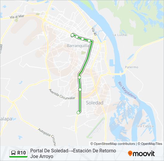 R10 Bus Line Map