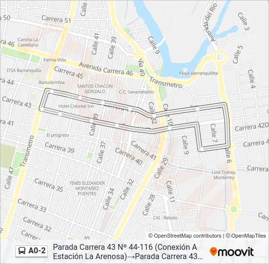 A0-2 Bus Line Map