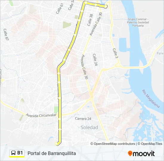 B1 Bus Line Map