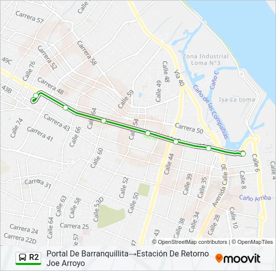 R2 Bus Line Map