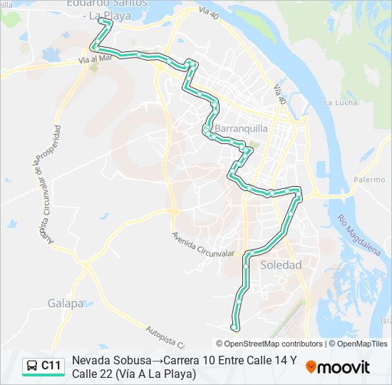 Mapa de C11 de autobús