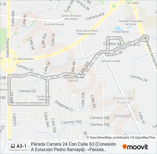 A3-1 Bus Line Map