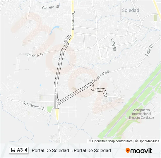 A3-4 Bus Line Map