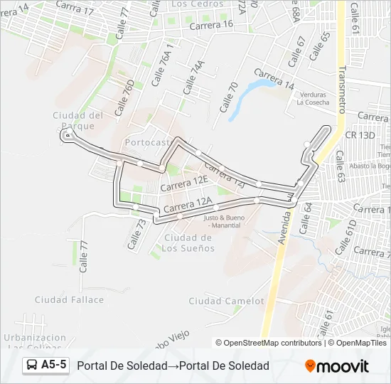 A5-5 Bus Line Map