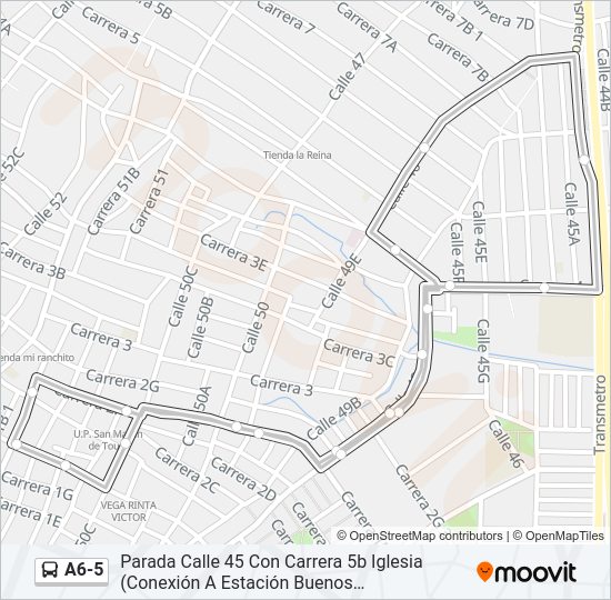 Mapa de A6-5 de autobús