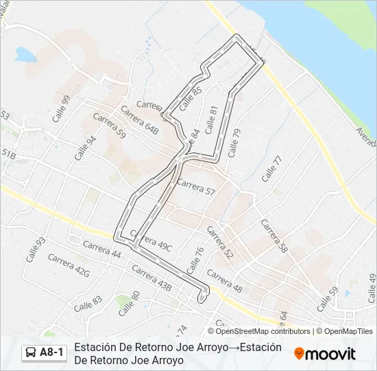 A8-1 Bus Line Map