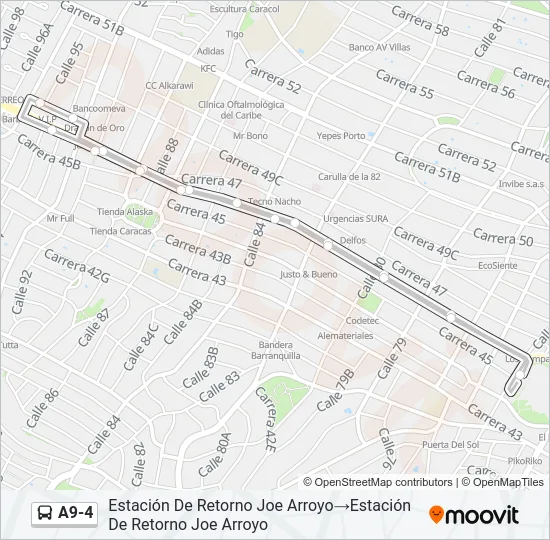 A9-4 Bus Line Map