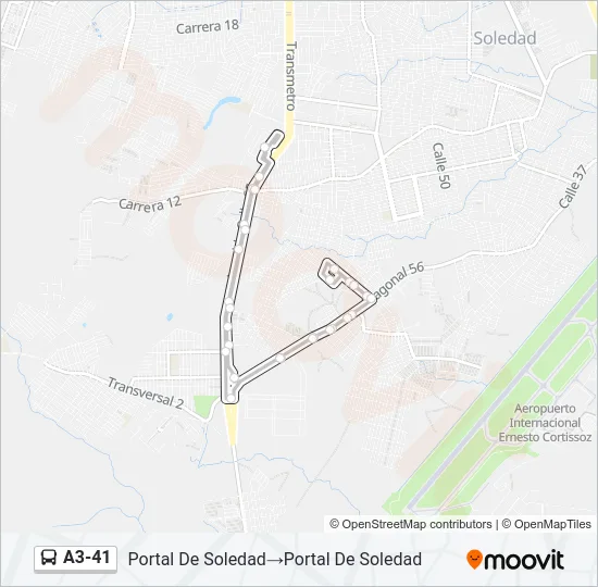 A3-41 Bus Line Map