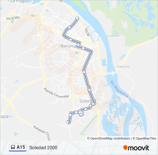 A15 Bus Line Map