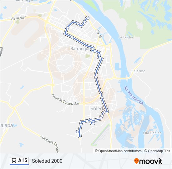 A15 Bus Line Map