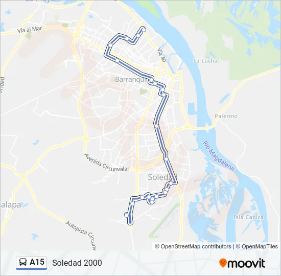 A15 Bus Line Map