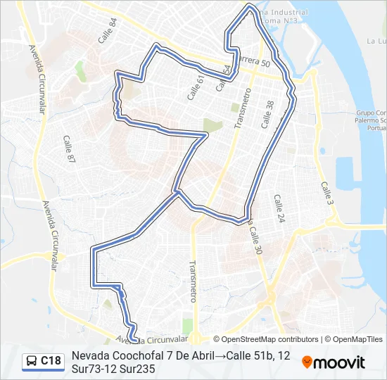 C18 Bus Line Map