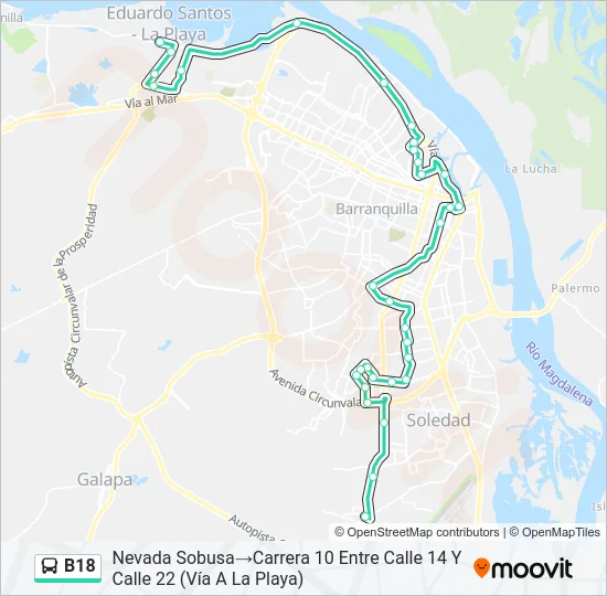 B18 Bus Line Map