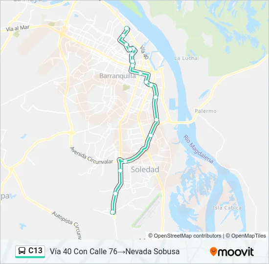 C13 Bus Line Map