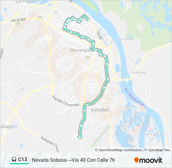 C13 Bus Line Map