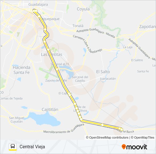 Mapa de ATEQUIZA de autobús