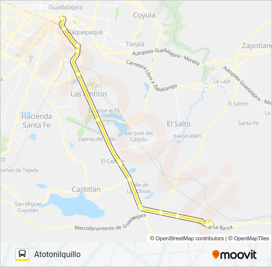ATEQUIZA Bus Line Map