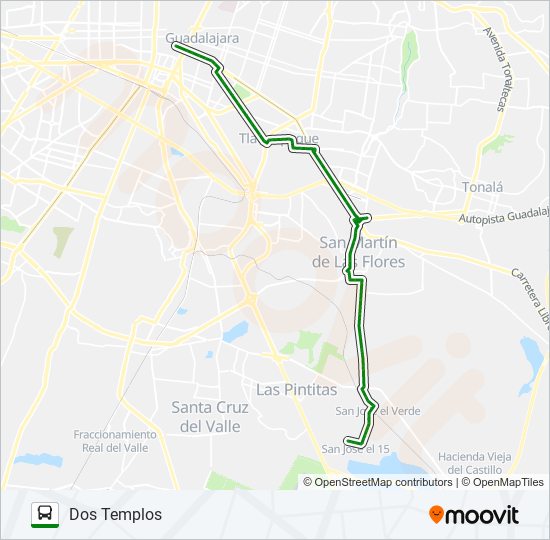 Mapa de C97 - DOS TEMPLOS de autobús