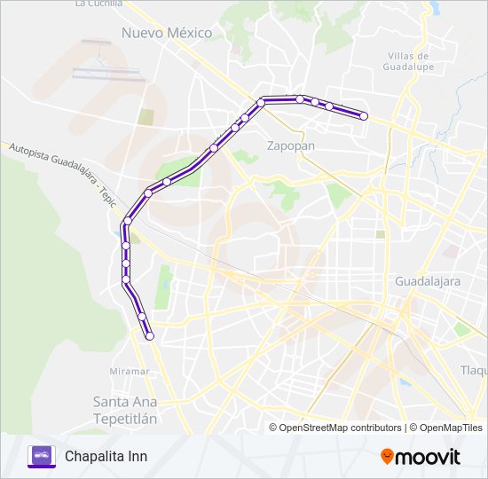 Mapa de T02-A de autobús