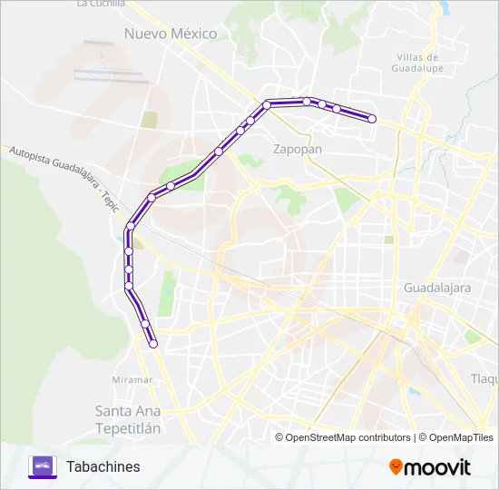 T02-A Bus Line Map