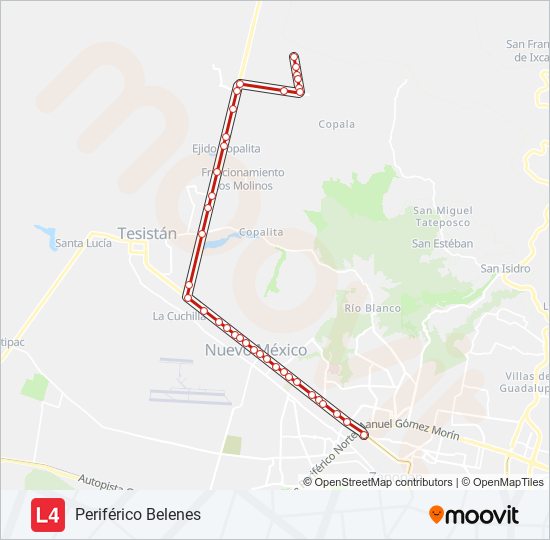 LÍNEA 4 bus Line Map