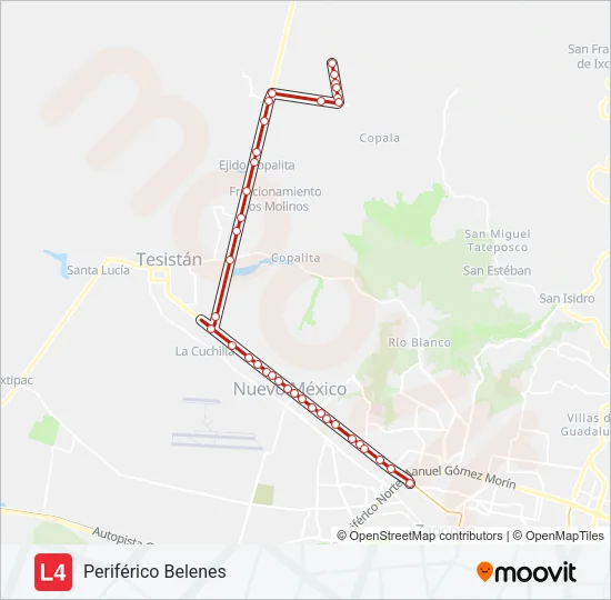 LÍNEA 4 Bus Line Map