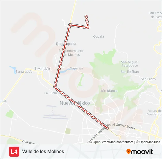 LÍNEA 4 Bus Line Map