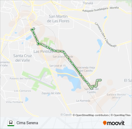 Mapa de C15 - CARR. CHAPALA de autobús