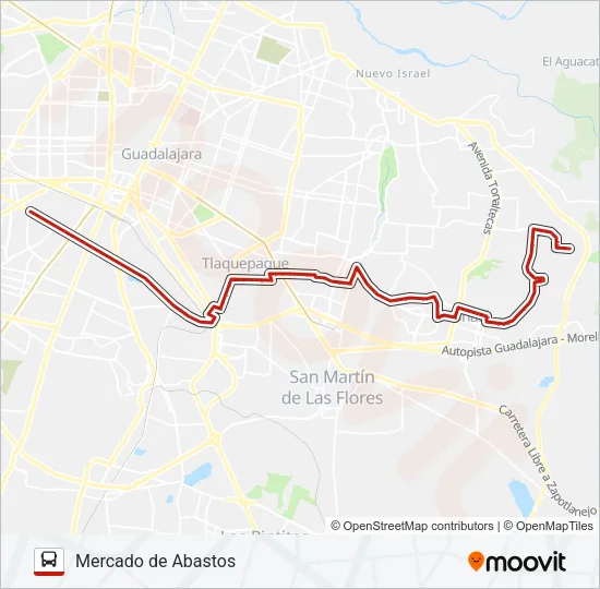 T04-A - VIÑEDOS Bus Line Map