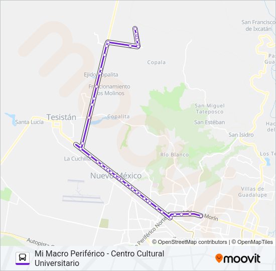 Mapa de A10 de autobús