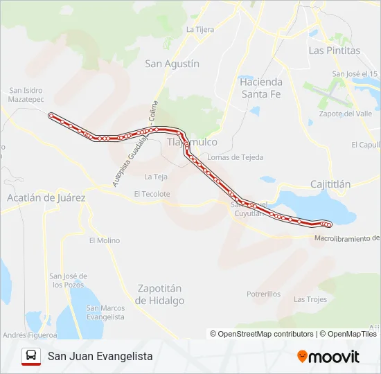AHUALULCO Bus Line Map