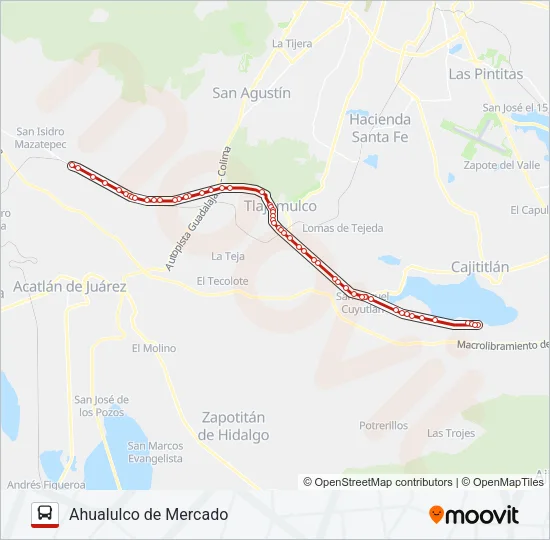 AHUALULCO Bus Line Map