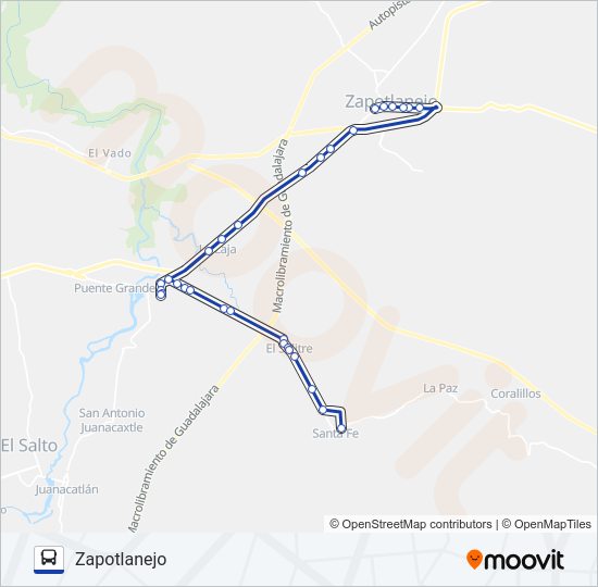 Mapa de SANTA FE - ZAPOTLANEJO de autobús