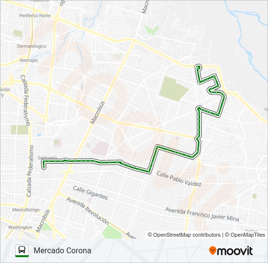 Mapa de C08 de autobús