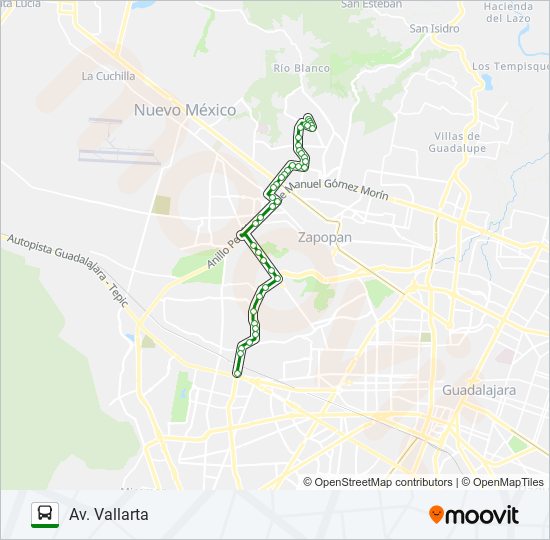 Mapa de C43 - VALLARTA de autobús