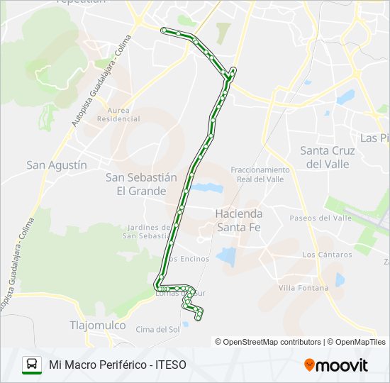 Mapa de T19/C06 (619 VERDE) de autobús