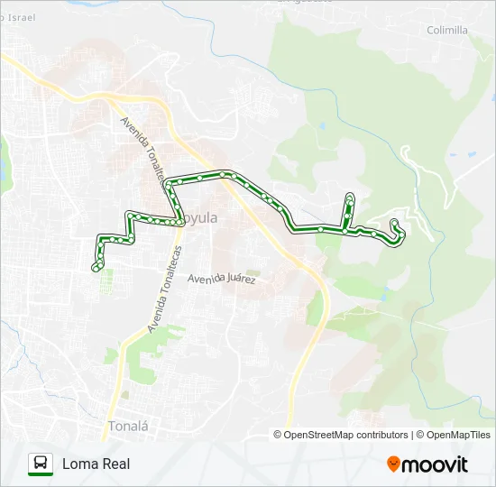 C106 - COYULA Bus Line Map