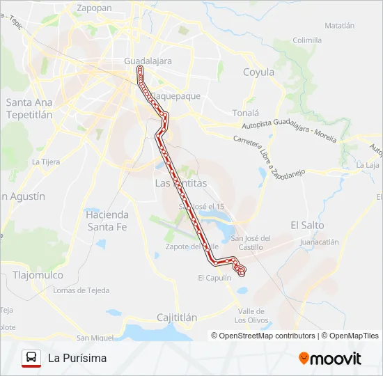 T13-A/C02 - PURÍSIMA Bus Line Map