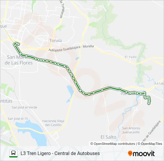 T13-C/C02 - LÍNEA 3 Bus Line Map