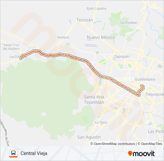 Mapa de TVT - POR VALLARTA de autobús