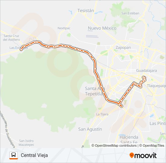 Mapa de TVT - POR COLÓN de autobús