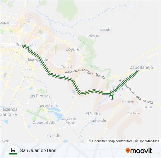 Mapa de T13-C/C02 - SAN JUAN DE DIOS de autobús