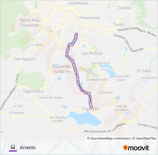 A21 - ARVENTO Bus Line Map