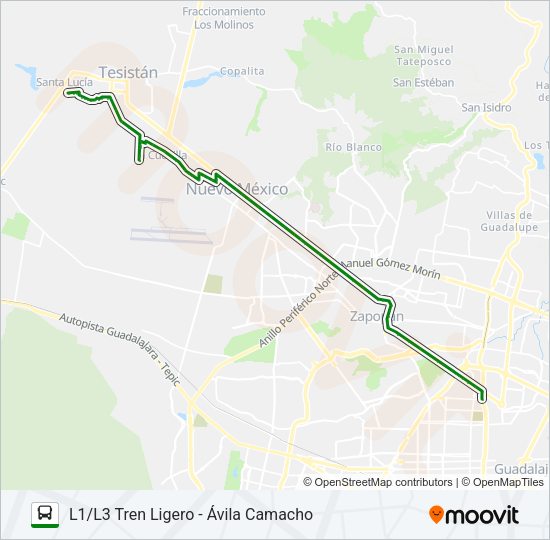 Mapa de T16-B/C03 - VILLA FONTANA de autobús