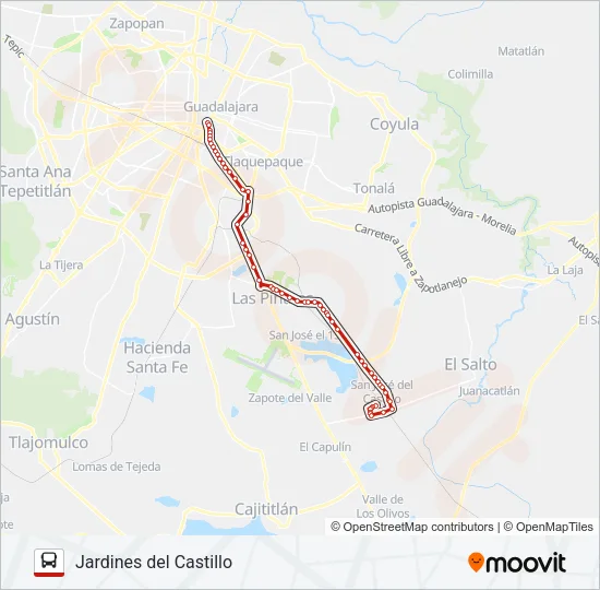 T13-B-1 - JARDINES Bus Line Map